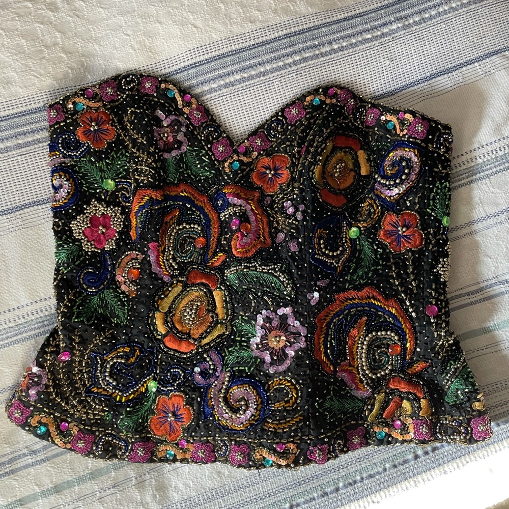 Vintage embroidered tube top
